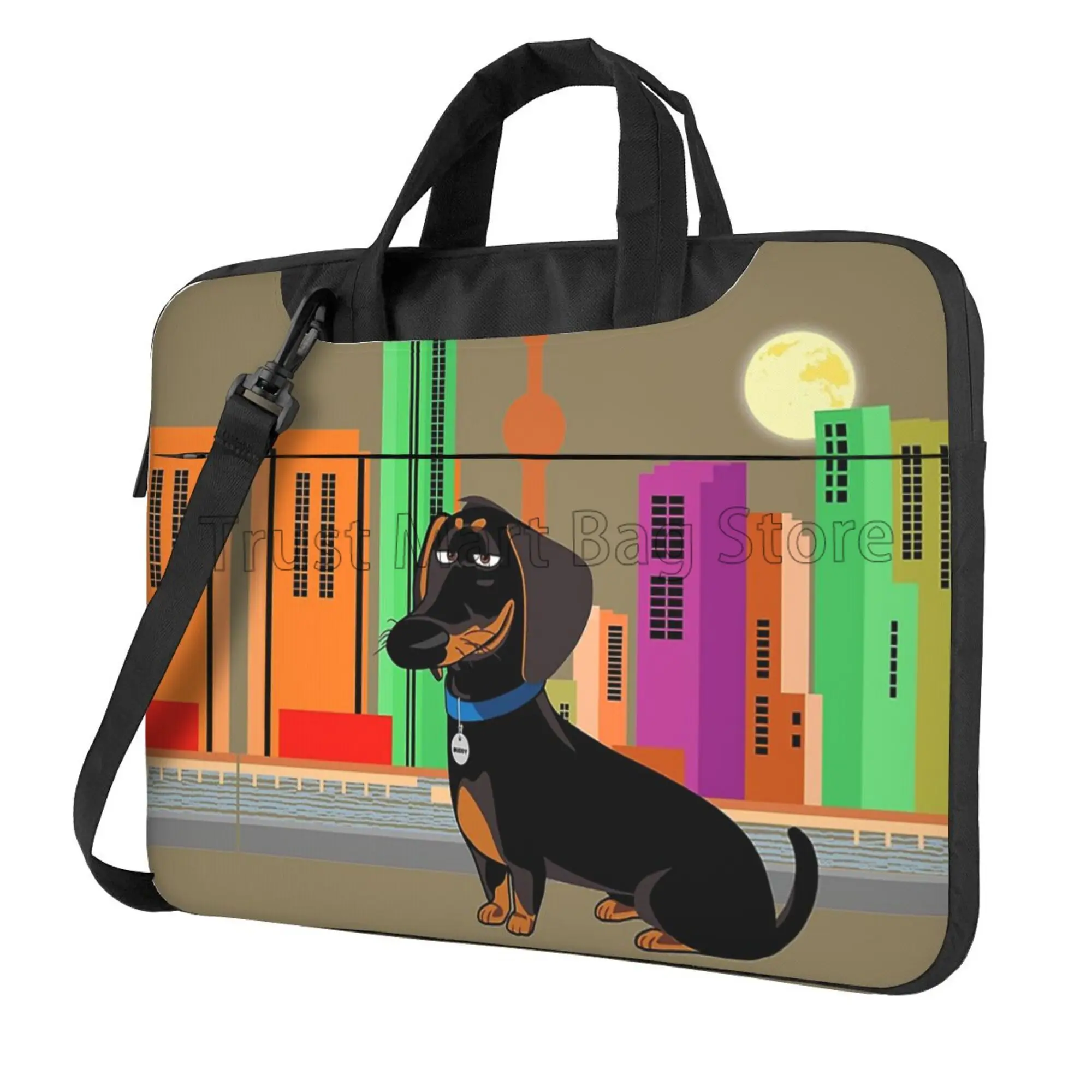 Tablet And Accessories Bag - Schattige Teckelprint Laptop Draagtas Notebook Ultrabook