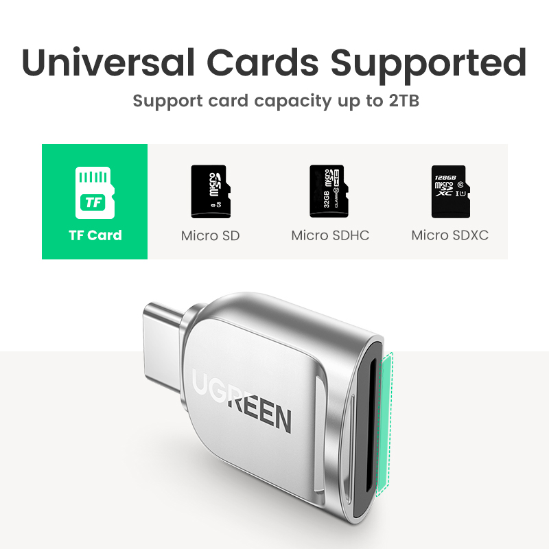 Ugreen Kaartlezer USB-C Naar M - Microsd Card Tablet recensie en prijs