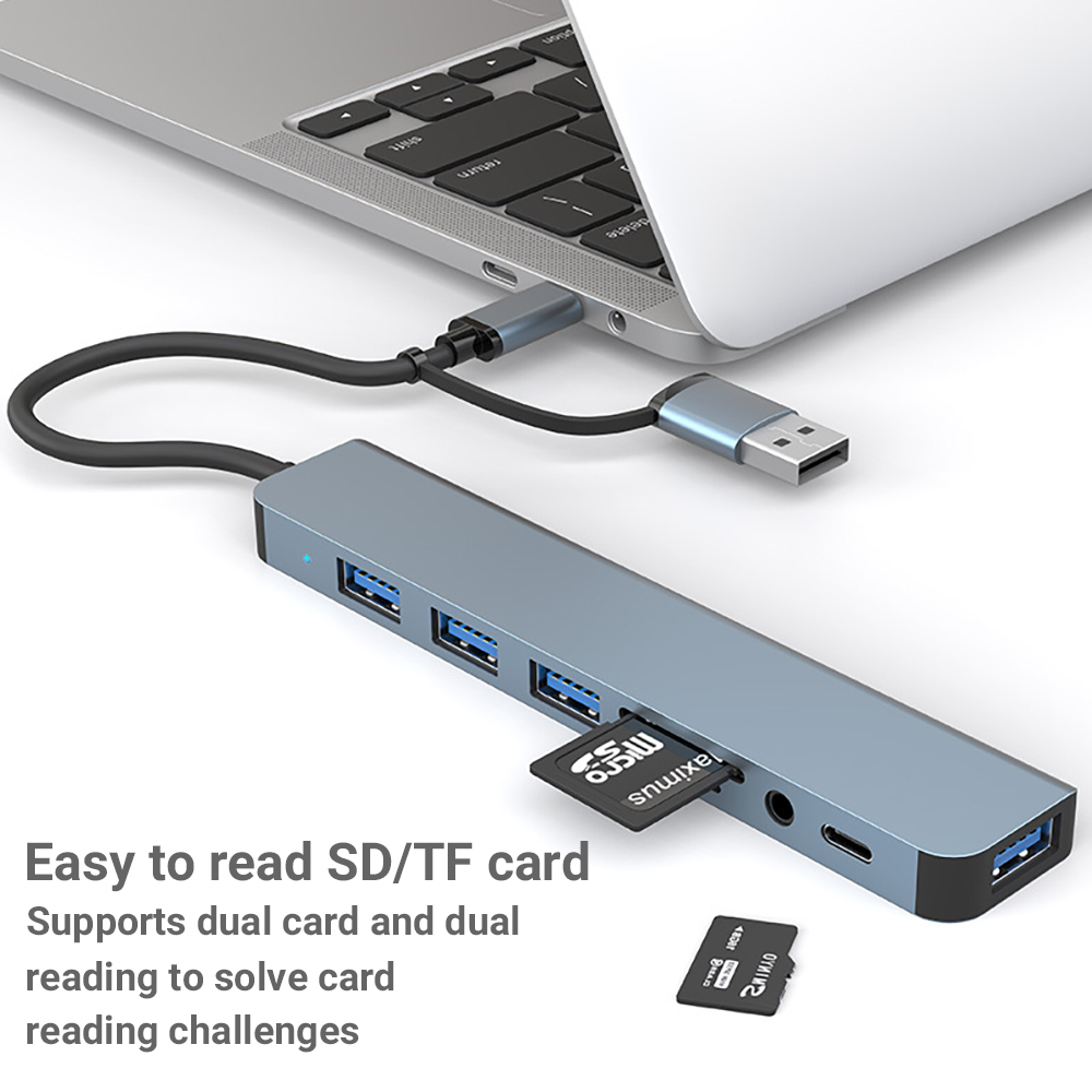8-in-2 USB + Type C HUB Dockin - Microsd Card Tablet recensie en prijs