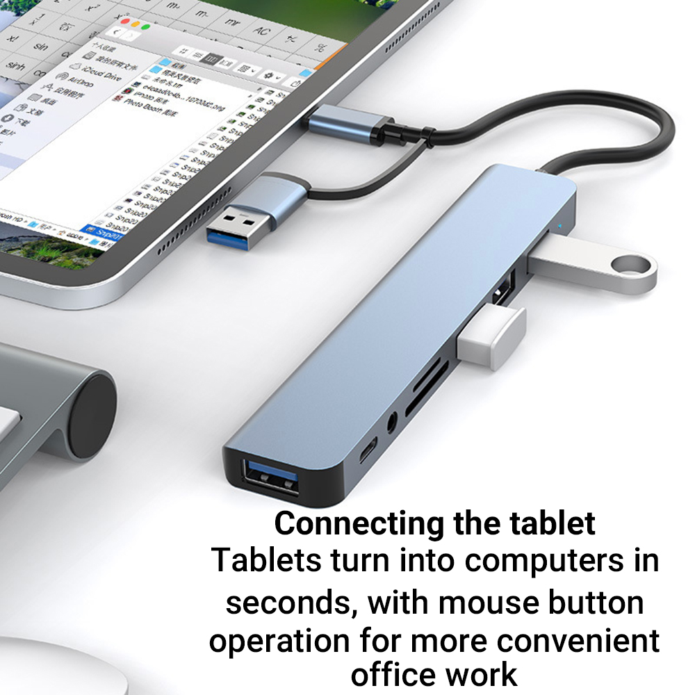 8-in-2 USB + Type C HUB Dockin - Microsd Card Tablet recensie en prijs